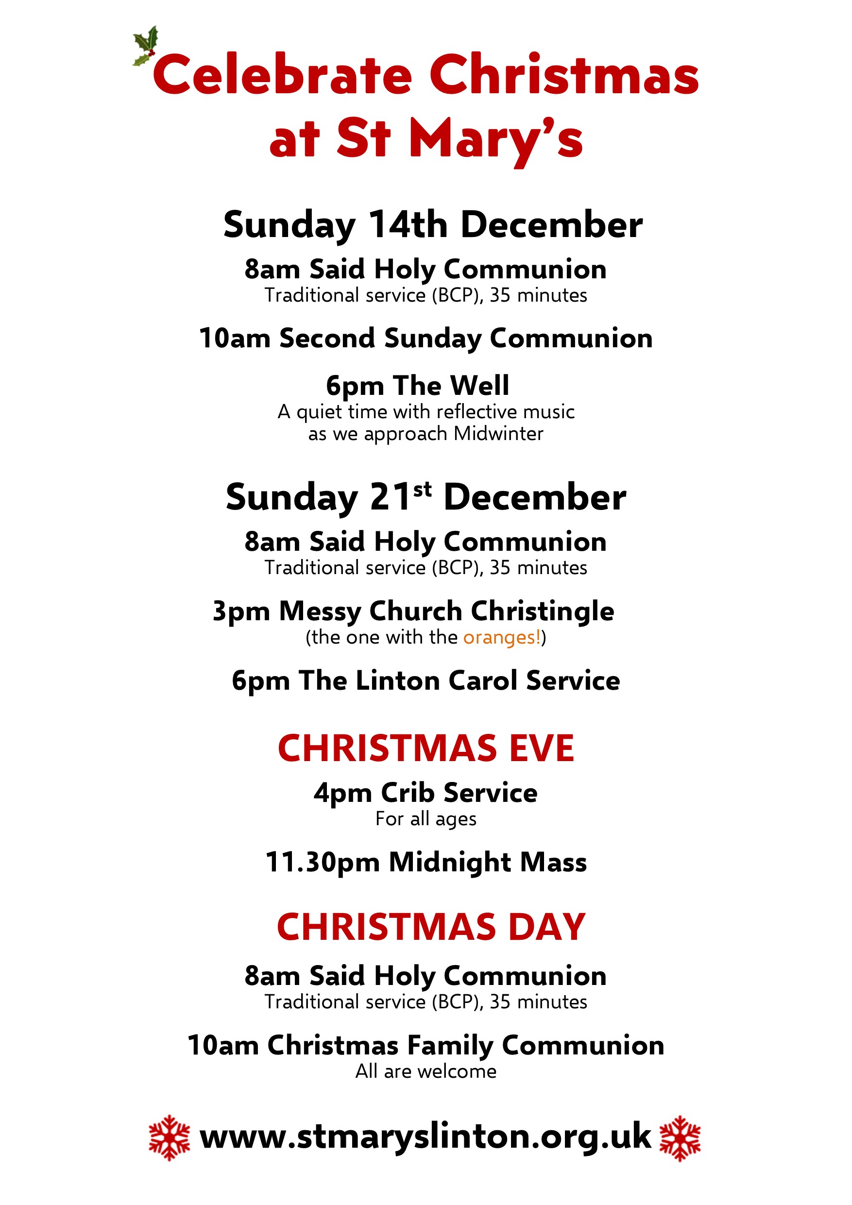 A3 Christmas services poster (